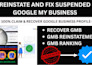 reinstate and fix suspended google business profile recover gmb unsuspend gmb